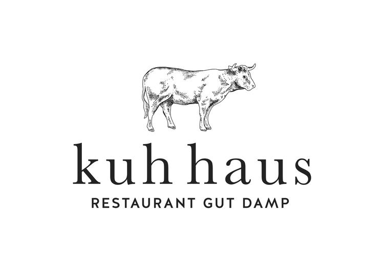 Kuhhaus Restaurant Gut Damp Logo: Elegantes Design für Kochsternstunden Wettbewerb Schleswig-Holstein, präsentiert von Kieler Nachrichten.